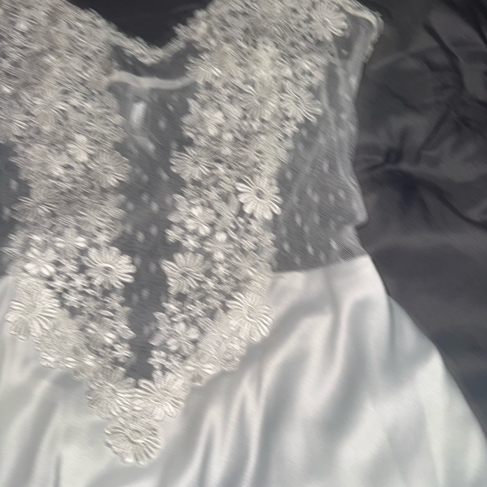 Flora Nikrooz White Lace Embroidered chemise dress